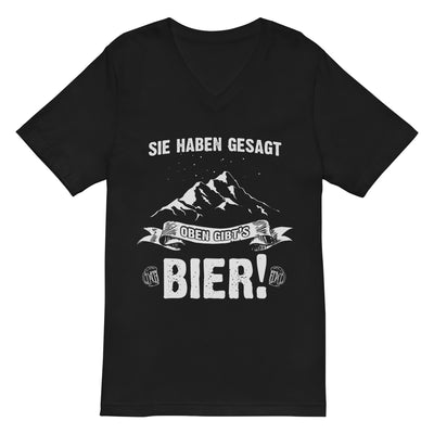 Sie haben gesagt oben gibts Bier - Herren V-Neck Shirt berge wandern 2XL