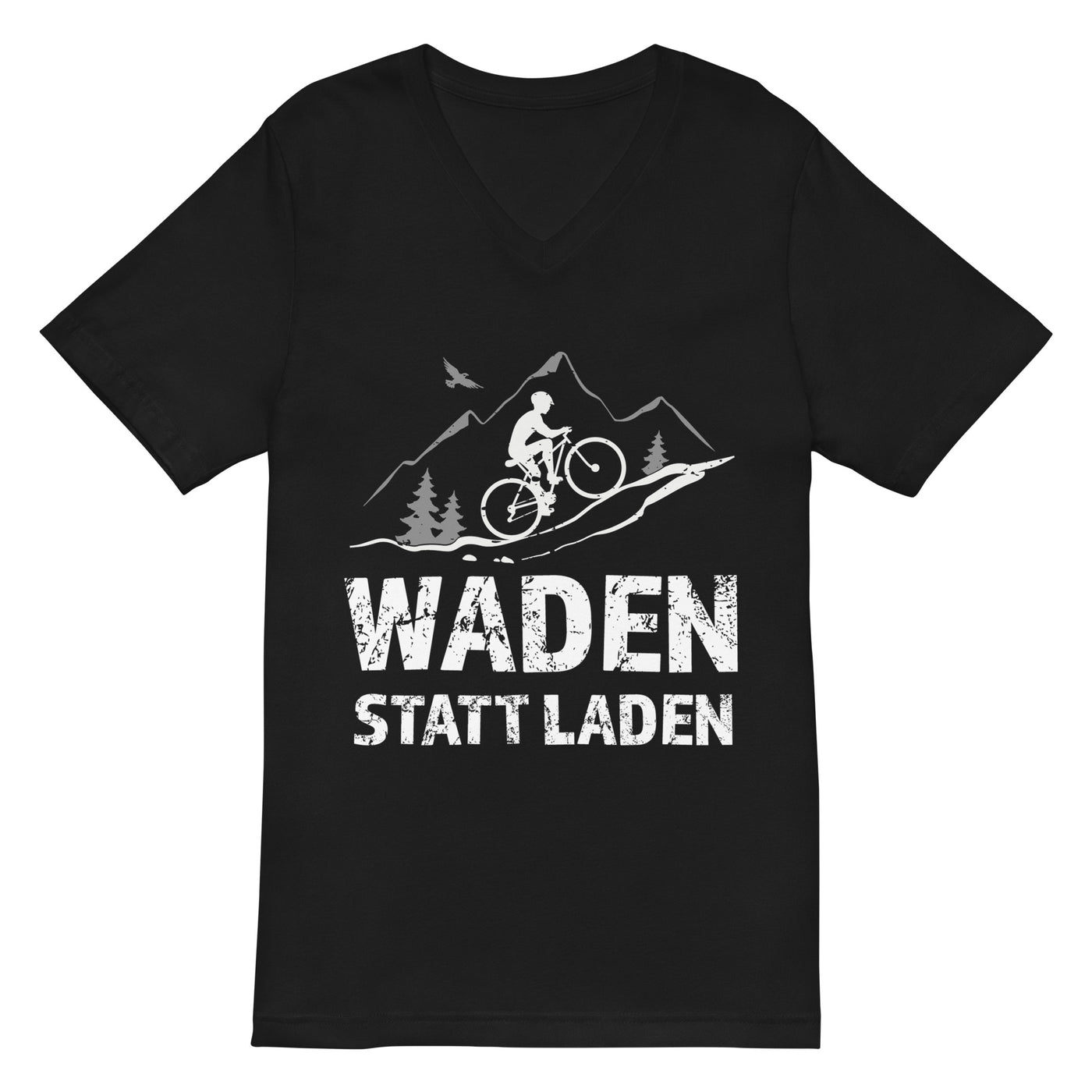 Waden statt laden - Herren V-Neck Shirt fahrrad mountainbike 2XL