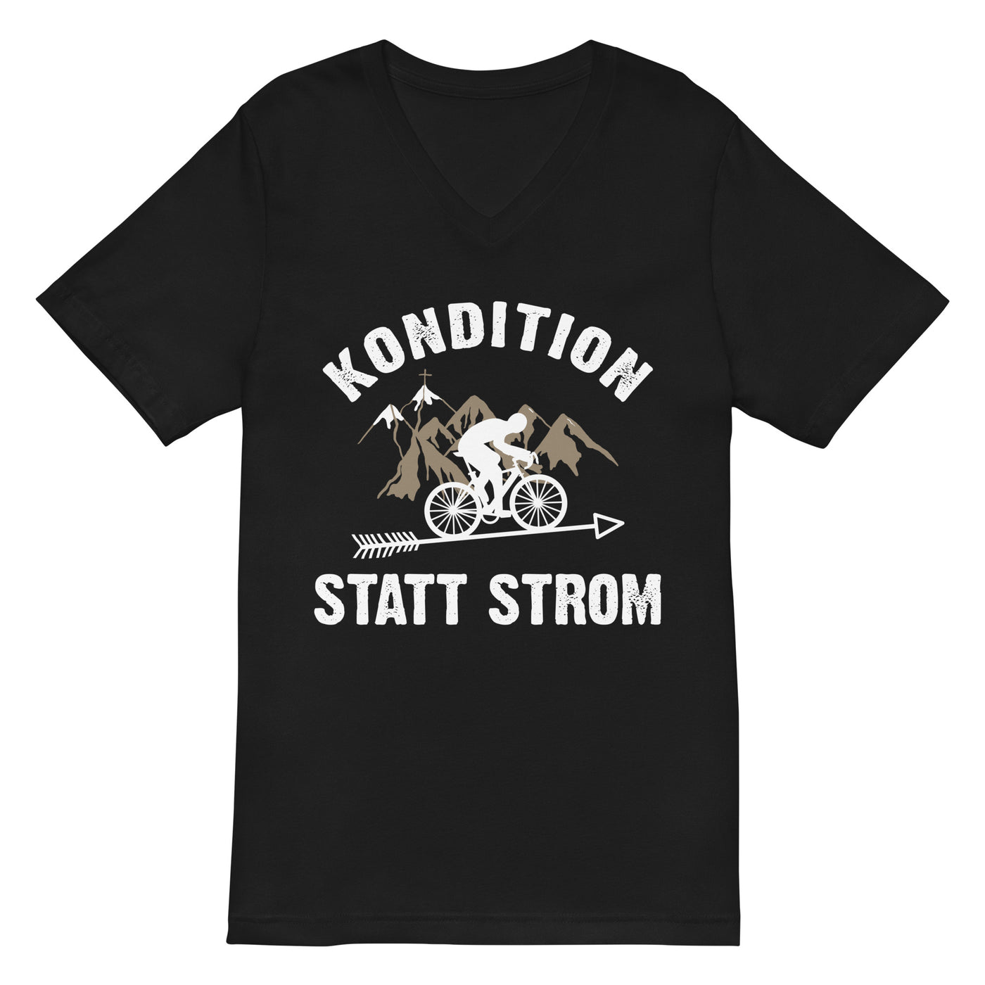 Kondition statt Strom - Herren V-Neck Shirt fahrrad mountainbike 2XL