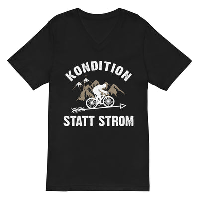 Kondition statt Strom - Herren V-Neck Shirt fahrrad mountainbike 2XL