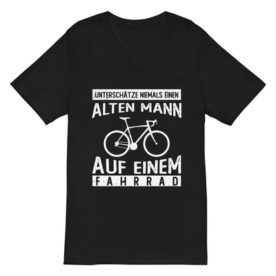 Alter Mann auf einem Fahrrad - Herren V-Neck Shirt fahrrad 2XL