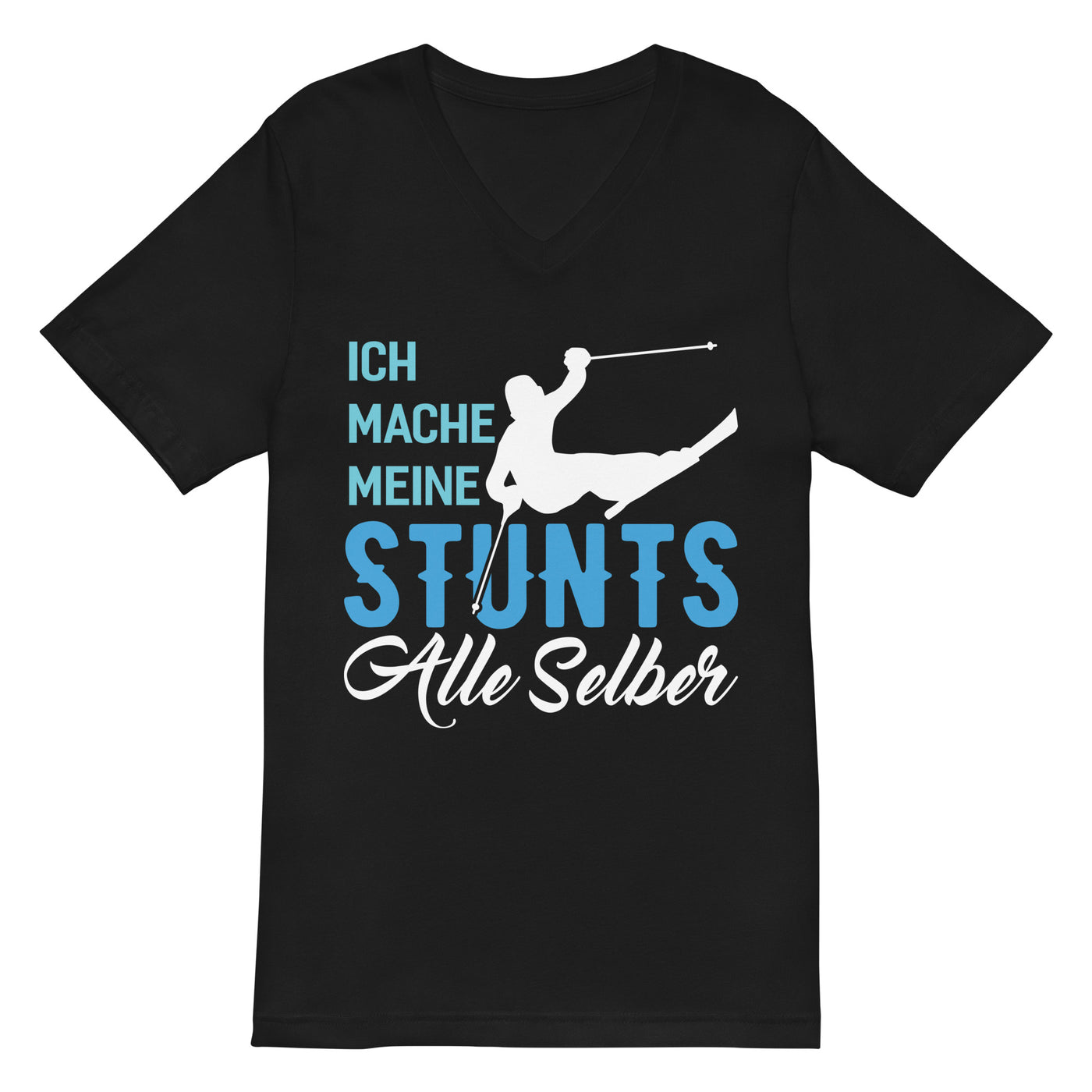 Ich mache meine Stunts alle selber - (S.K) - Herren V-Neck Shirt klettern xxx yyy zzz 2XL