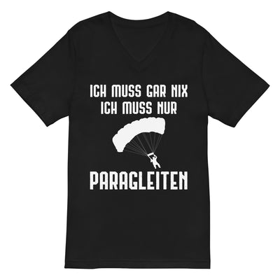 Ich Muss Gar Nix Ich Muss Nur Paragleiten - Herren V-Neck Shirt berge xxx yyy zzz 2XL