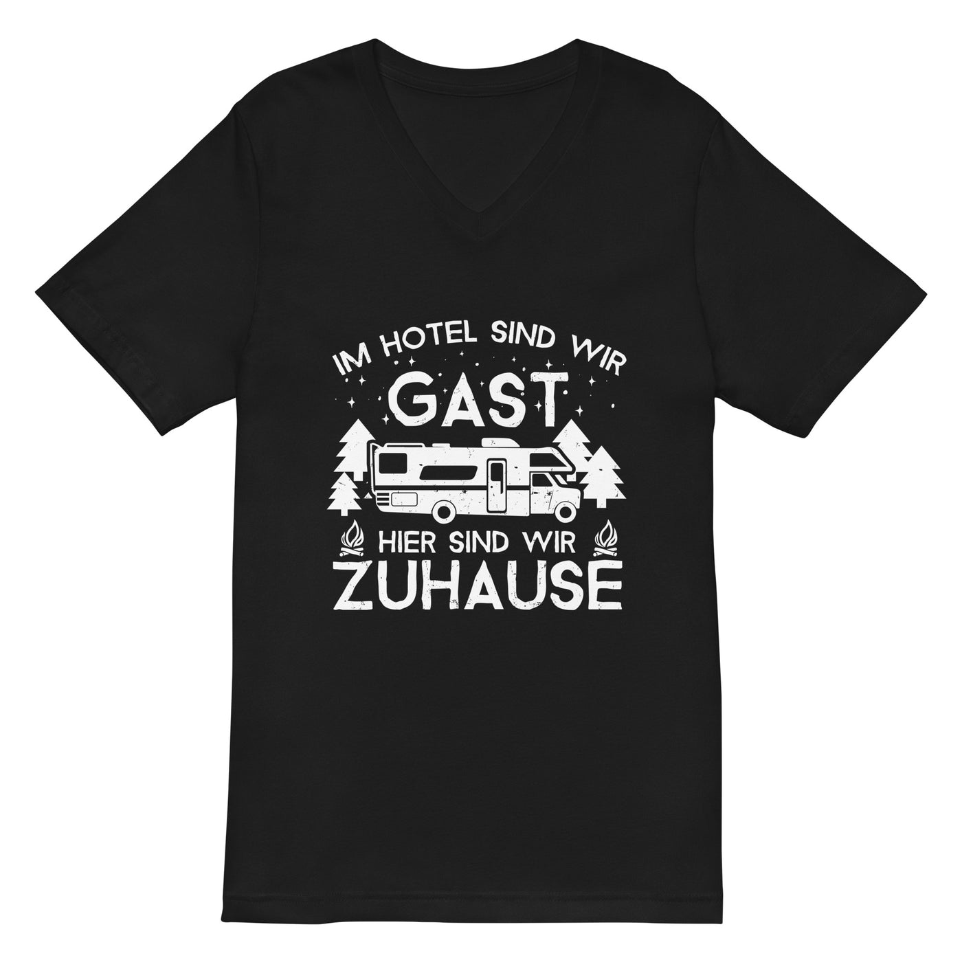 Im Hotel zu Gast - Hier zuhause - Herren V-Neck Shirt camping xxx yyy zzz Default Title