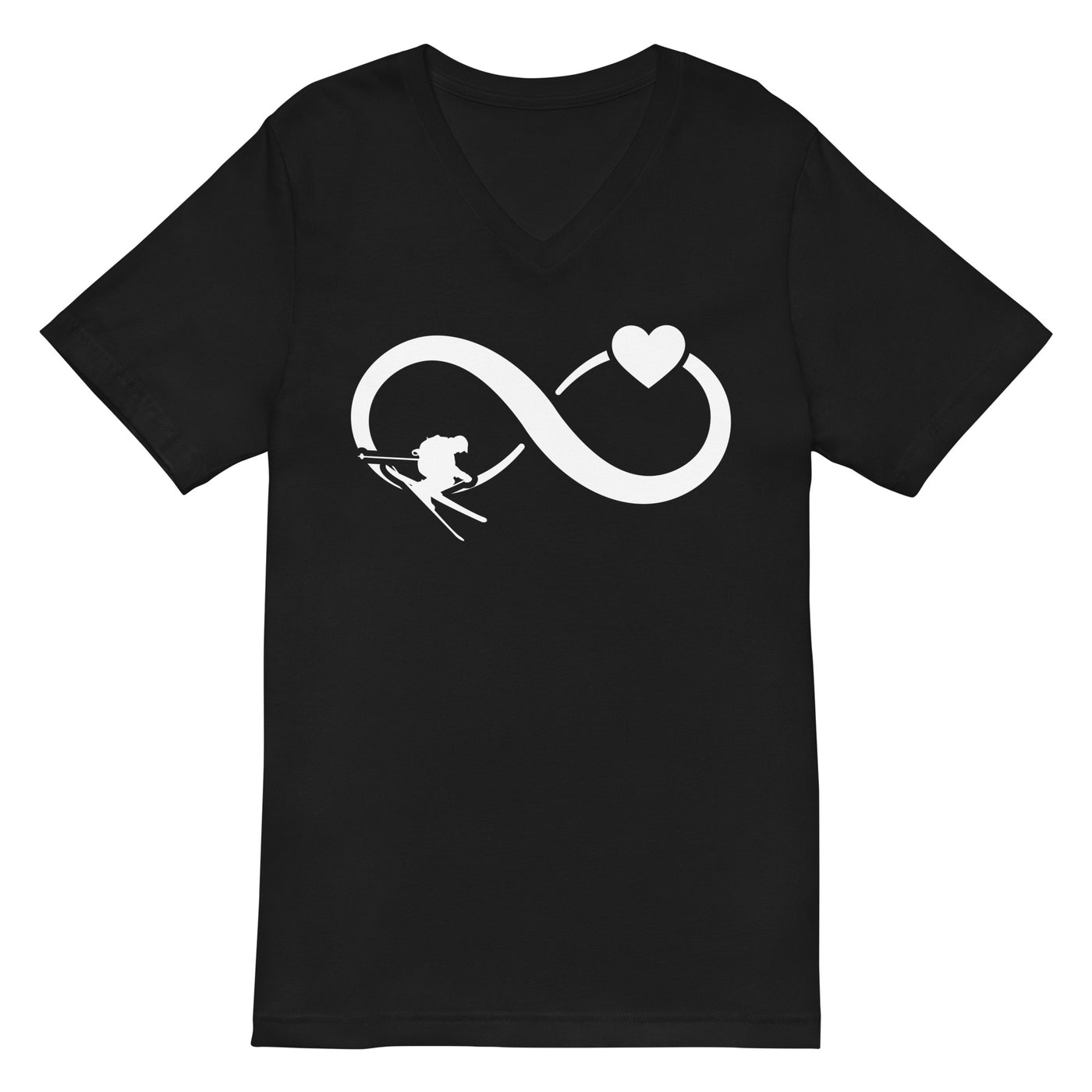 Infinity Heart and Skiing - Herren V-Neck Shirt klettern ski xxx yyy zzz Default Title