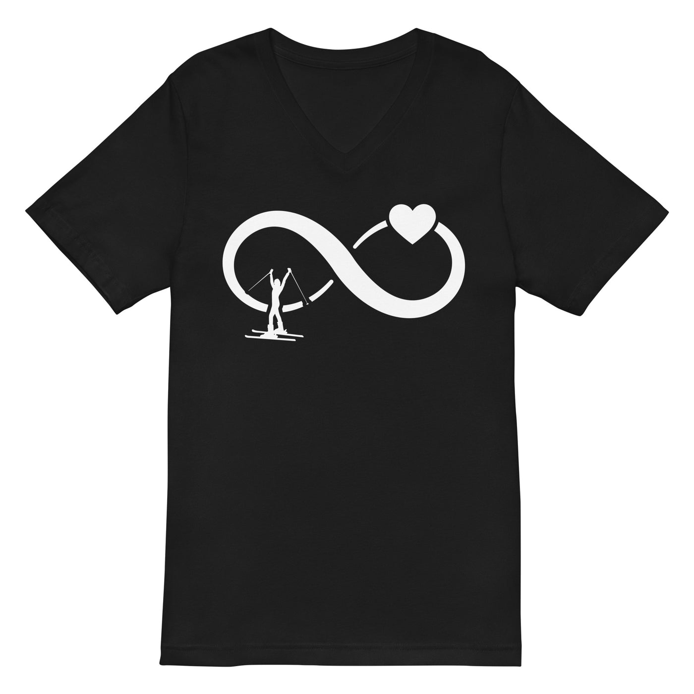 Infinity Heart and Skiing 1 - Herren V-Neck Shirt klettern ski xxx yyy zzz Default Title