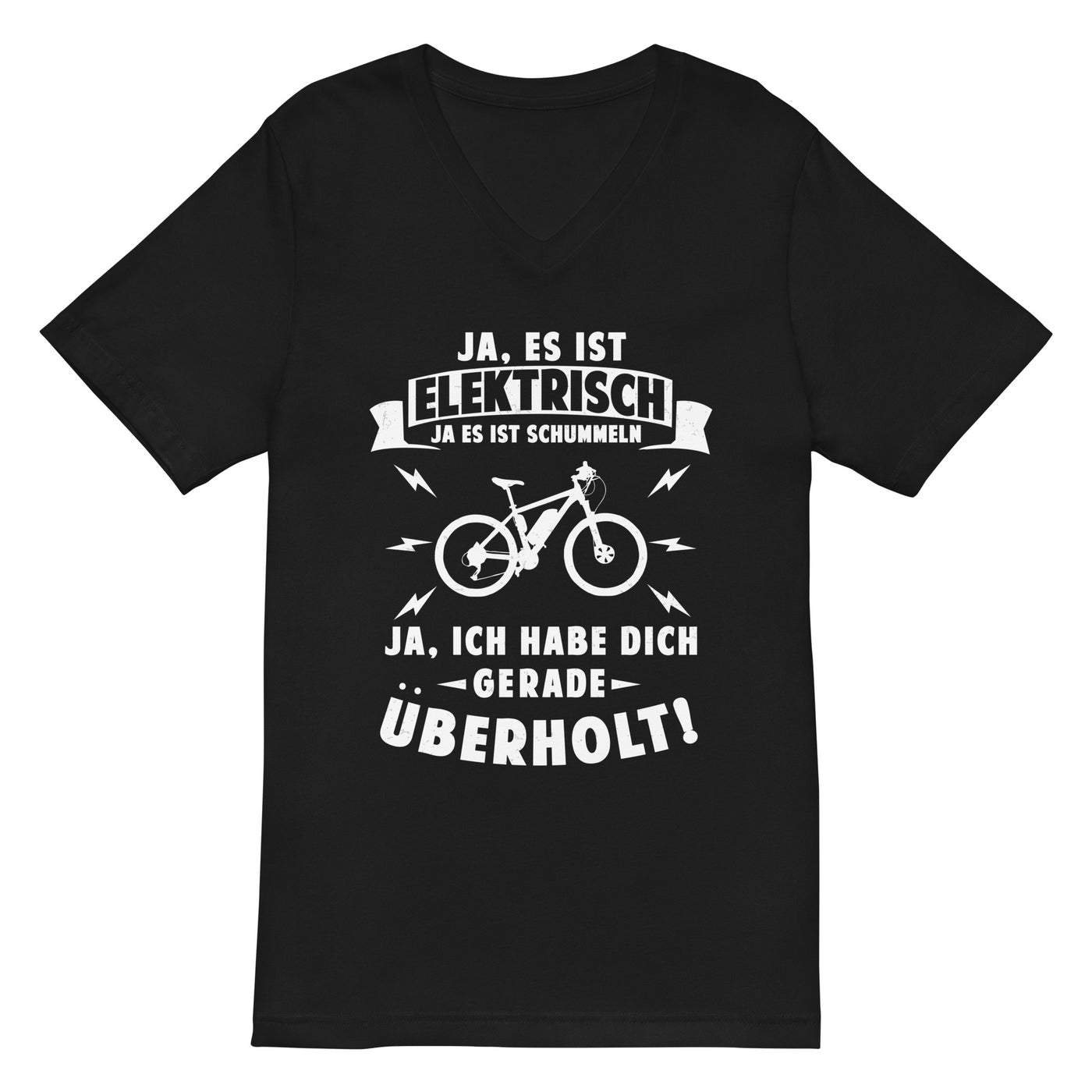 Ist elektrisch - Habe dich überholt - Herren V-Neck Shirt e-bike xxx yyy zzz Default Title