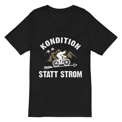 Kondition statt Strom - Herren V-Neck Shirt fahrrad xxx yyy zzz 2XL