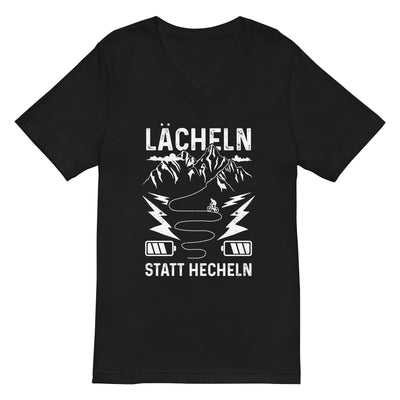 Lächeln statt hecheln - Herren V-Neck Shirt e-bike xxx yyy zzz 2XL