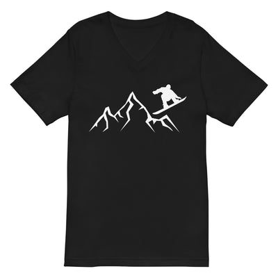 Berge - Snowboarding - (24) - Herren V-Neck Shirt snowboarden xxx yyy zzz 2XL