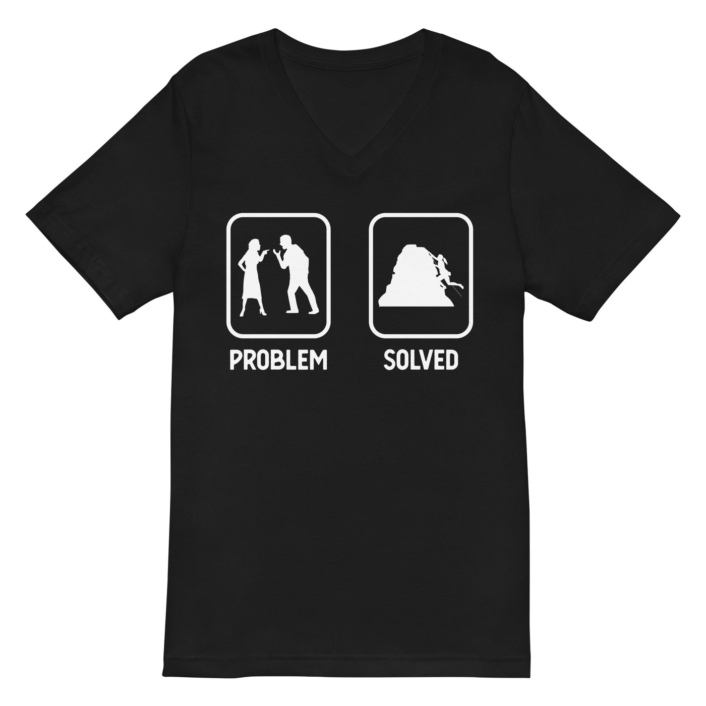 Problem Solved - Frau Klettern - Herren V-Neck Shirt klettern xxx yyy zzz 2XL