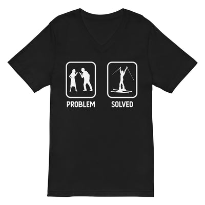 Problem Solved - Frau Skifahren - Herren V-Neck Shirt ski xxx yyy zzz 2XL