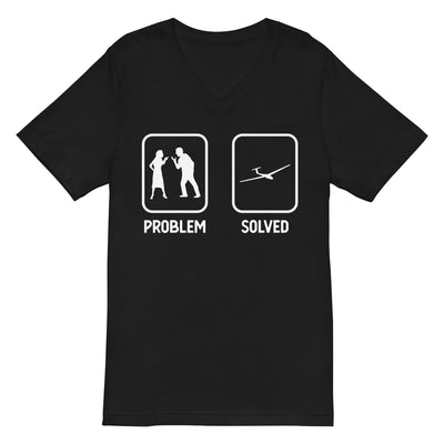 Problem Solved - Segelflugzeug - Herren V-Neck Shirt berge xxx yyy zzz 2XL