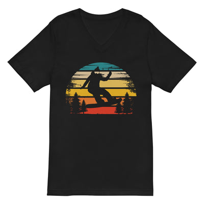 Retro Sonne und Snowboarding - Herren V-Neck Shirt snowboarden xxx yyy zzz 2XL