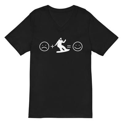 Lächelndes Gesicht und Snowboarding - Herren V-Neck Shirt snowboarden xxx yyy zzz 2XL