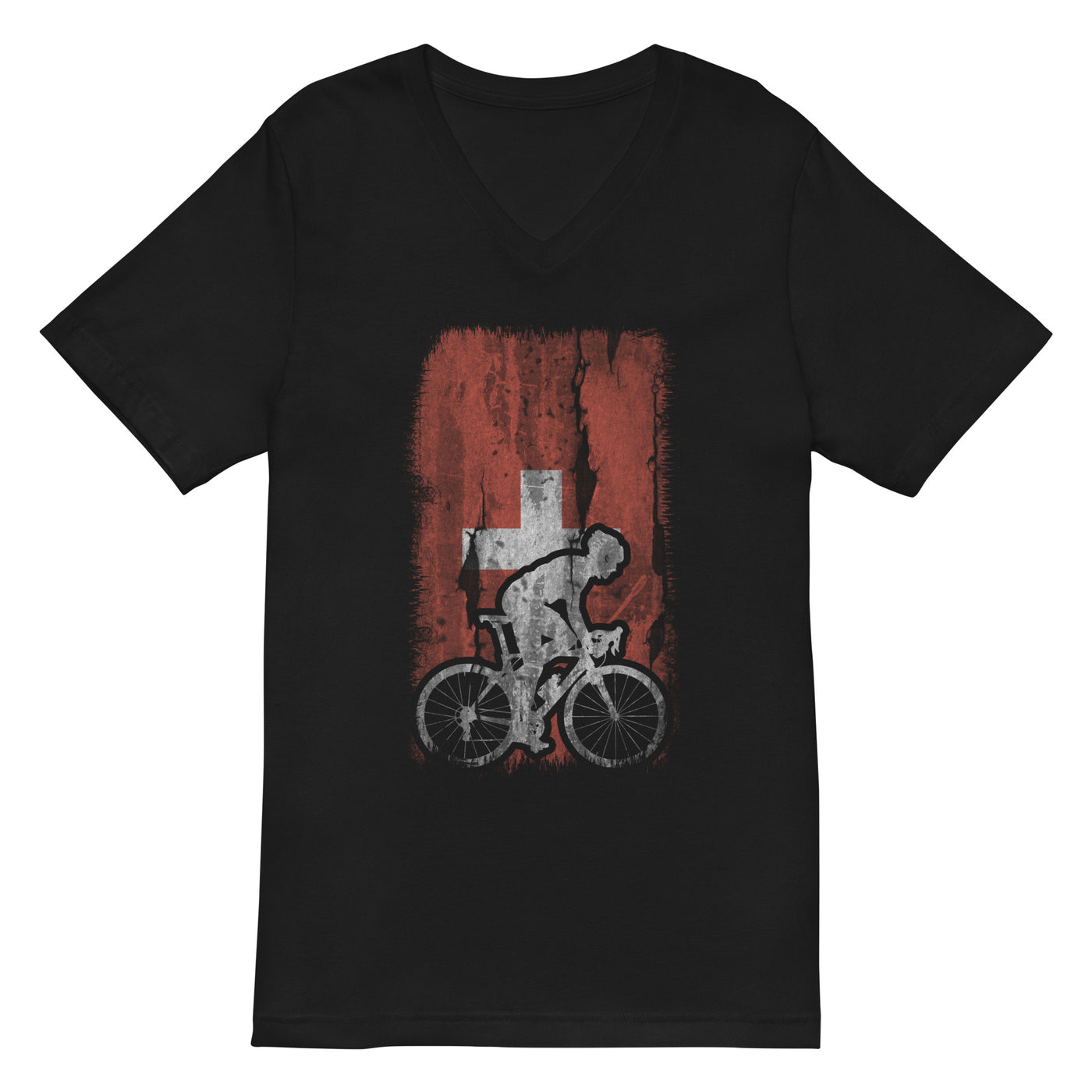 Schweizer Flagge 1 und Radfahren - Herren V-Neck Shirt fahrrad xxx yyy zzz 2XL