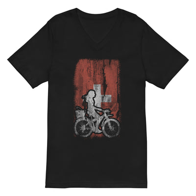 Schweizer Flagge 2 und Radfahren - Herren V-Neck Shirt fahrrad xxx yyy zzz 2XL