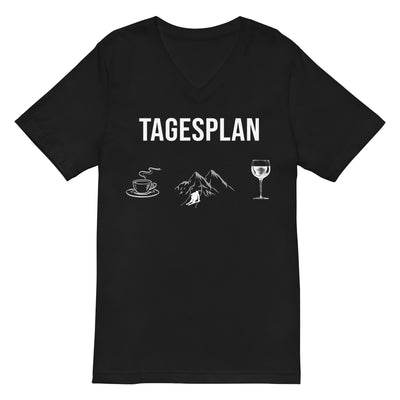 Tagesplan Kaffee, Ski und Wein - Herren V-Neck Shirt klettern ski xxx yyy zzz 2XL