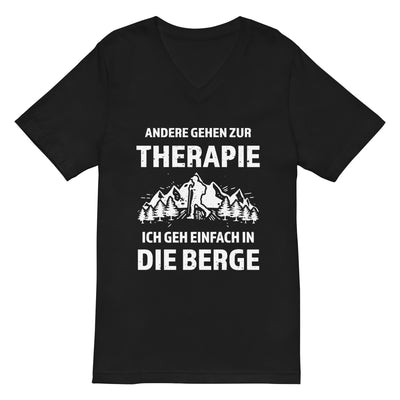 Therapie Ich geh einfach in die Berge - Herren V-Neck Shirt berge wandern xxx yyy zzz 2XL