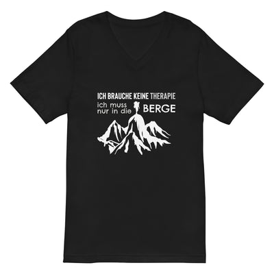 Therapie Ich muss nur in die Berge - Herren V-Neck Shirt berge wandern xxx yyy zzz 2XL