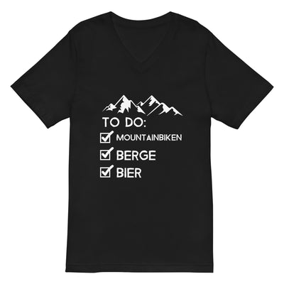 To Do Liste - Mountainbiken, Berge, Bier - (M) - Herren V-Neck Shirt xxx yyy zzz 2XL