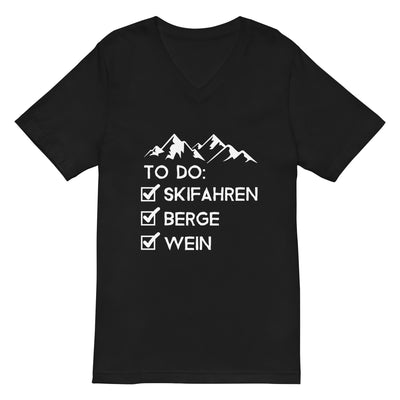 To Do Liste - Skifahren, Berge, Wein - Herren V-Neck Shirt klettern ski xxx yyy zzz 2XL