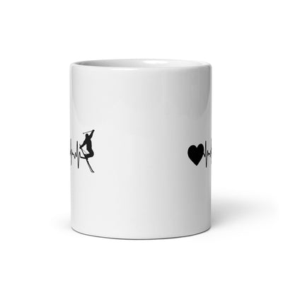 Heartbeat Heart And Skiing - Tasse ski