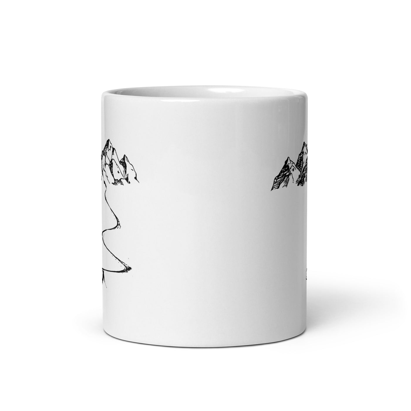 Mountain - Curve Line - Skiing - Tasse ski