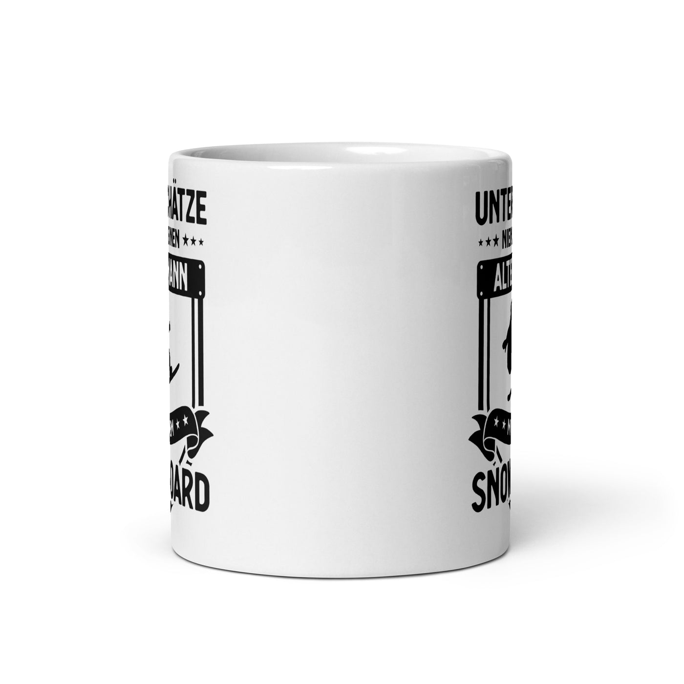 Unterschatze Niemals Einen Alten Mann Mit Einem Snowboard - Tasse snowboarden