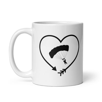 Arrow In Heartshape And Paragliding - Tasse berge 11oz