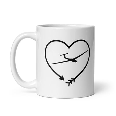 Arrow In Heartshape And Sailplane - Tasse berge 11oz