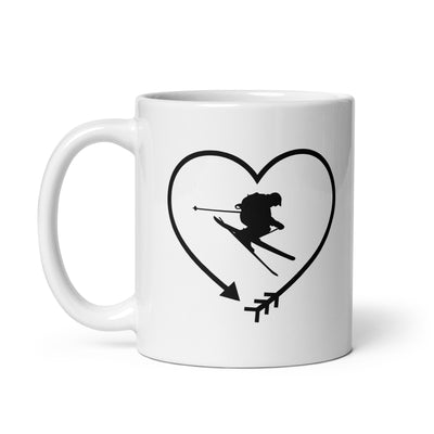 Arrow In Heartshape And Skiing - Tasse ski 11oz