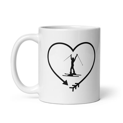 Arrow In Heartshape And Skiing 1 - Tasse ski 11oz