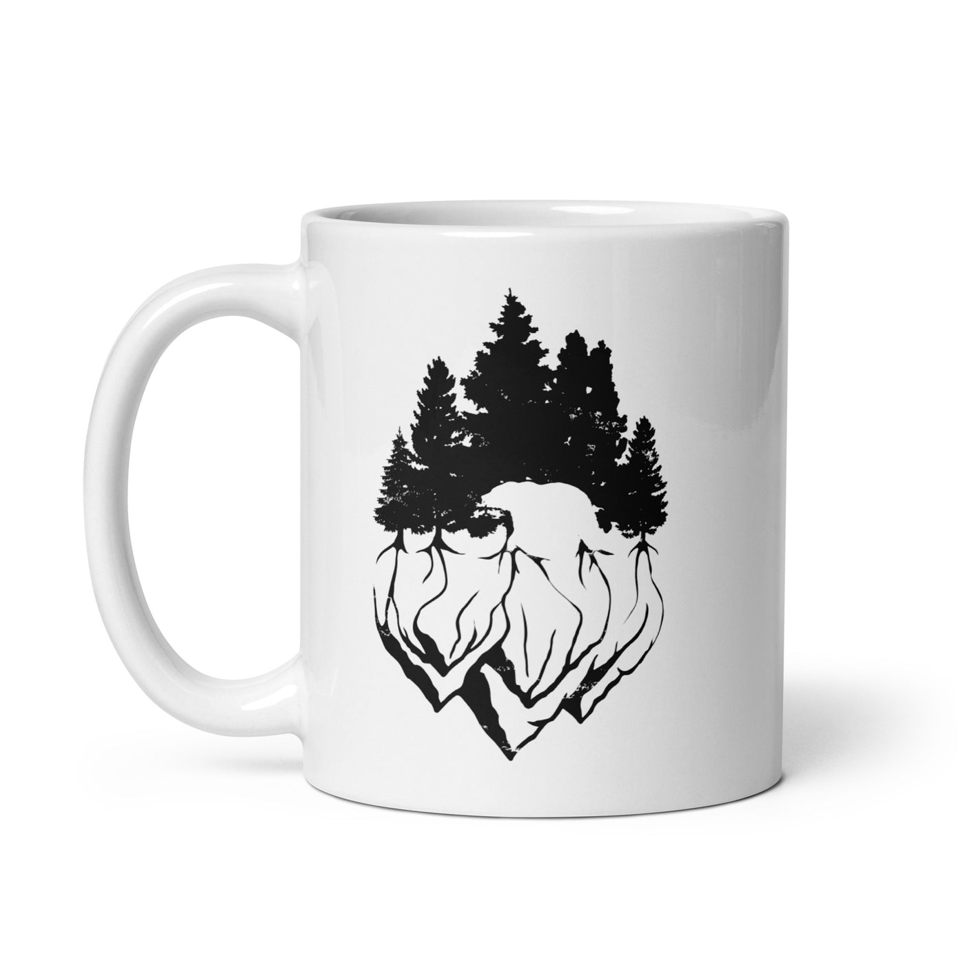 Bäume Und Bär Abstrakt - Tasse berge camping 11oz