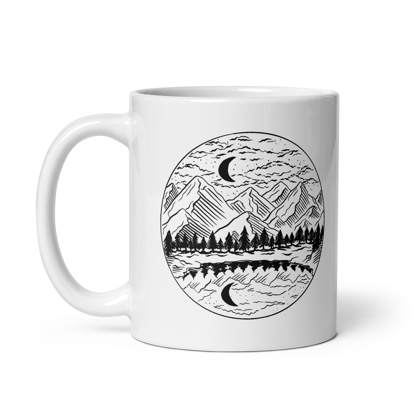 Berge, Mond Im Kreis - Tasse berge 11oz