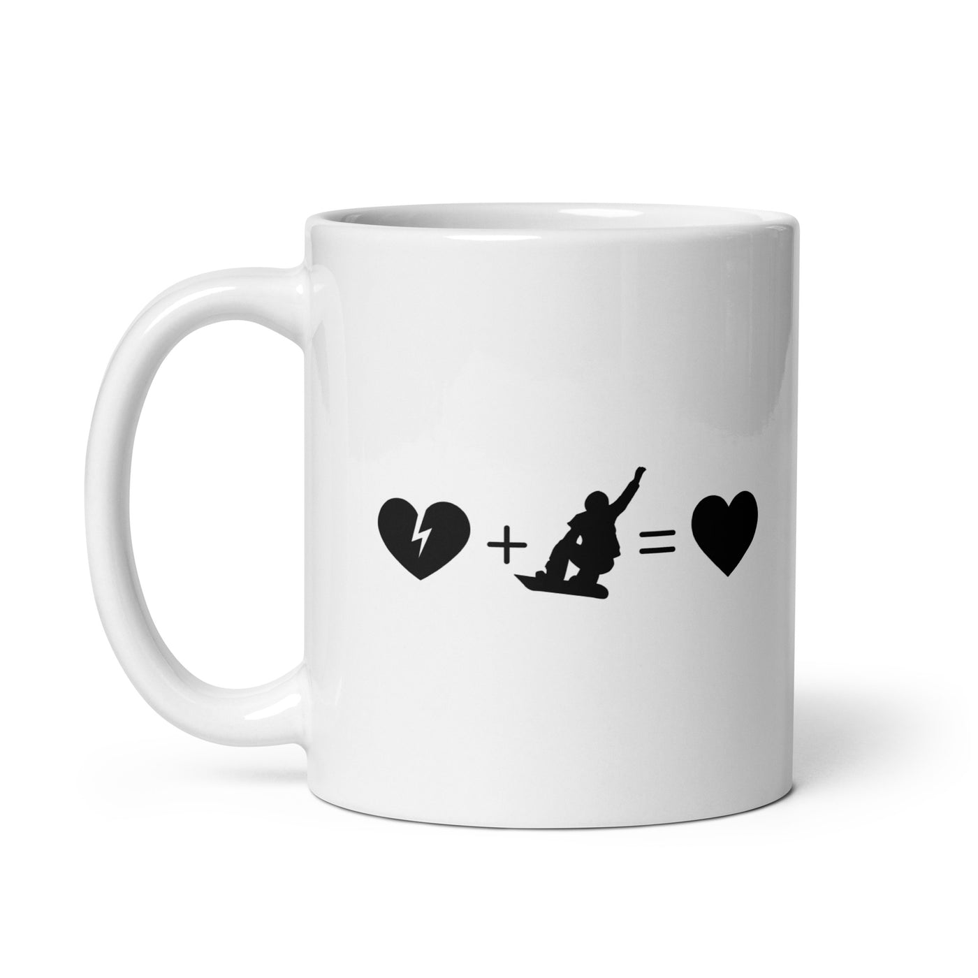 Broken Heart Heart And Snowboarding - Tasse snowboarden 11oz