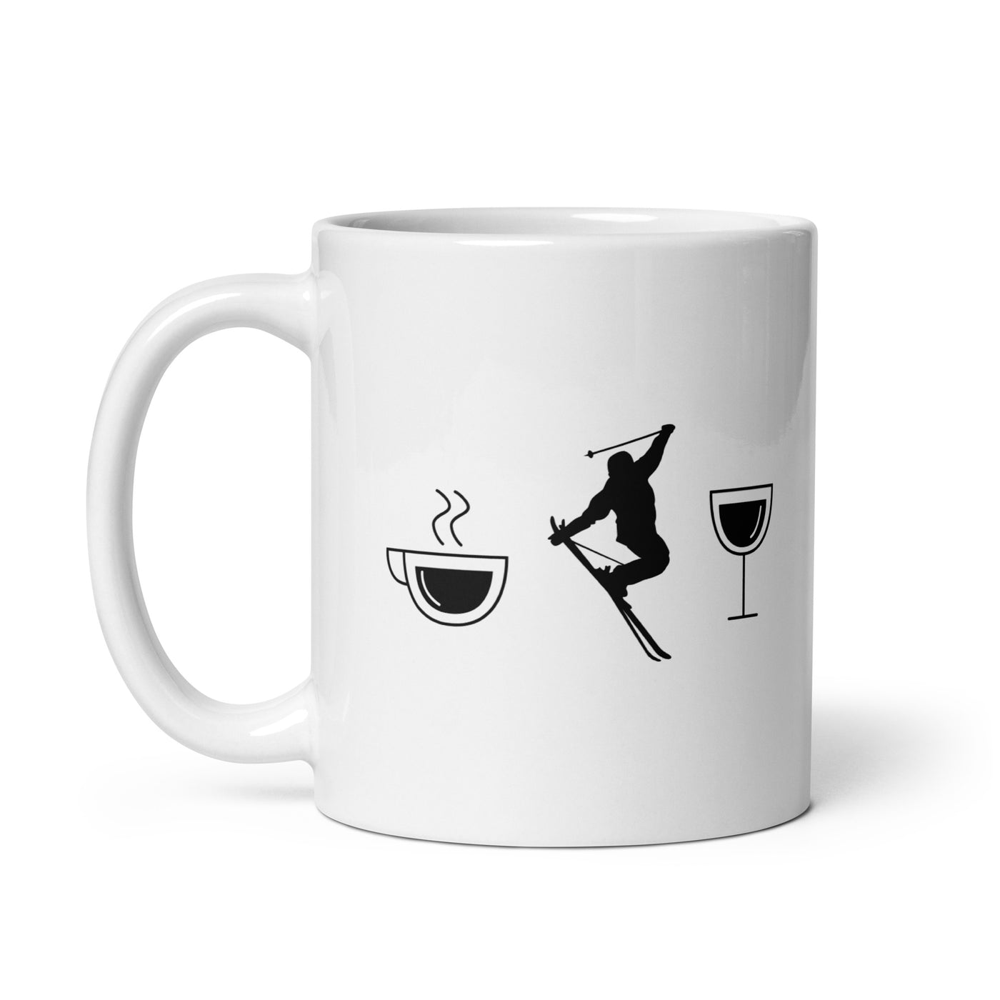 Coffee Wine And Skiing - Tasse ski 11oz