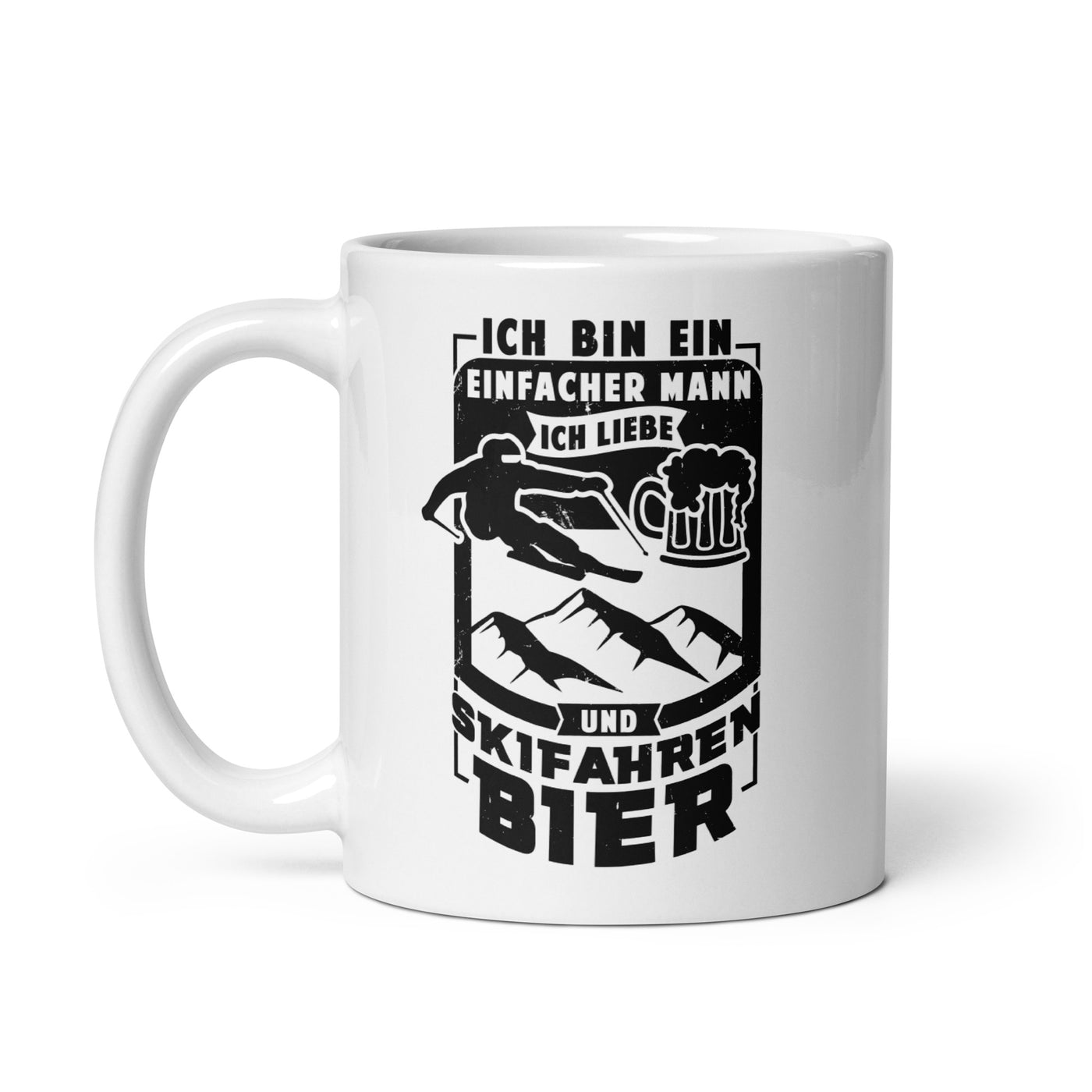 Einfacher Mann - Skifahren Und Bier - Tasse ski 11oz