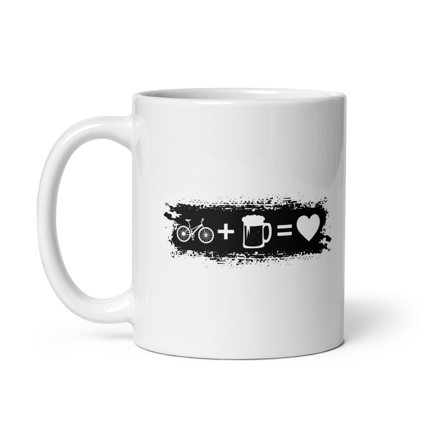 Grunge Rectangle - Heart - Beer - Cycling - Tasse fahrrad 11oz