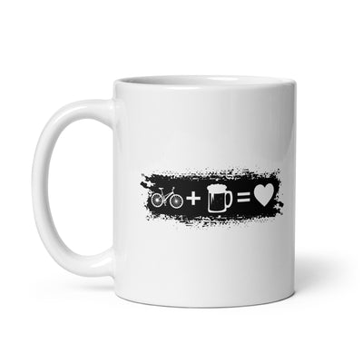 Grunge Rectangle - Heart - Beer - Cycling - Tasse fahrrad 11oz