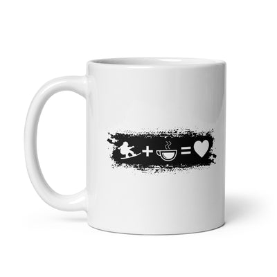 Grunge Rectangle - Heart - Coffee - Snowboarding - Tasse snowboarden 11oz