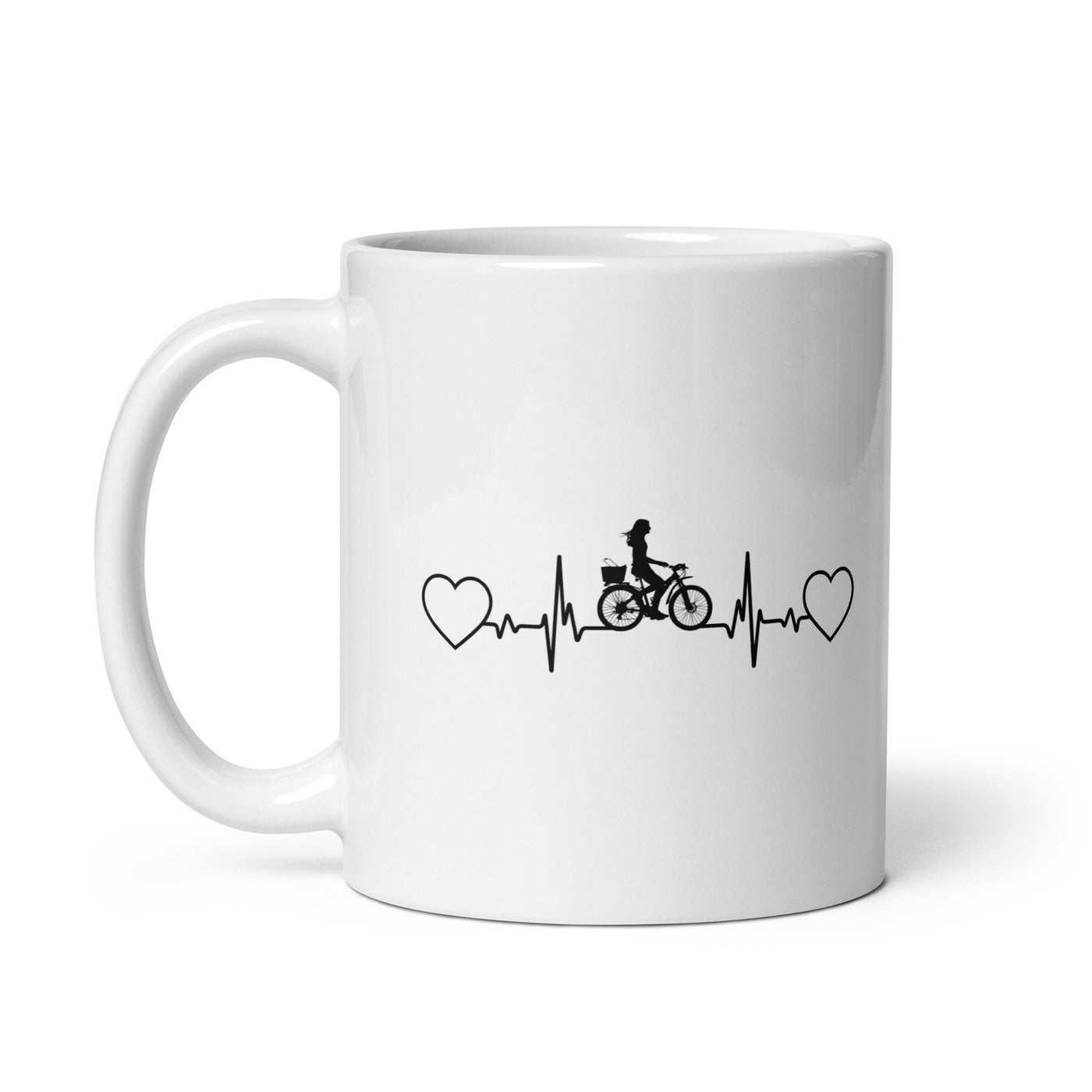 Heart - Heartbeat - Female Cycling - Tasse fahrrad 11oz