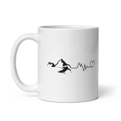 Heart - Heartbeat - Mountain - Skiing - Tasse ski 11oz