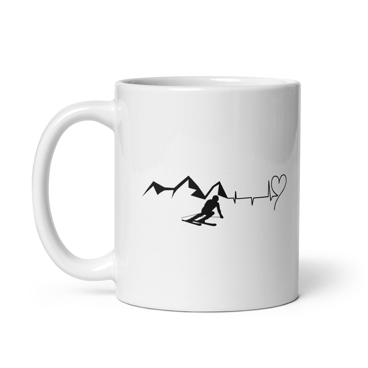 Heart - Heartbeat - Mountain - Skiing - Tasse ski 11oz