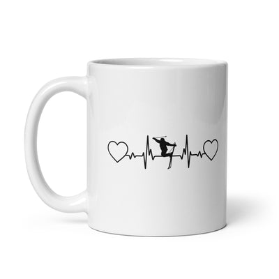 Heart - Heartbeat - Skiing - Tasse ski 11oz