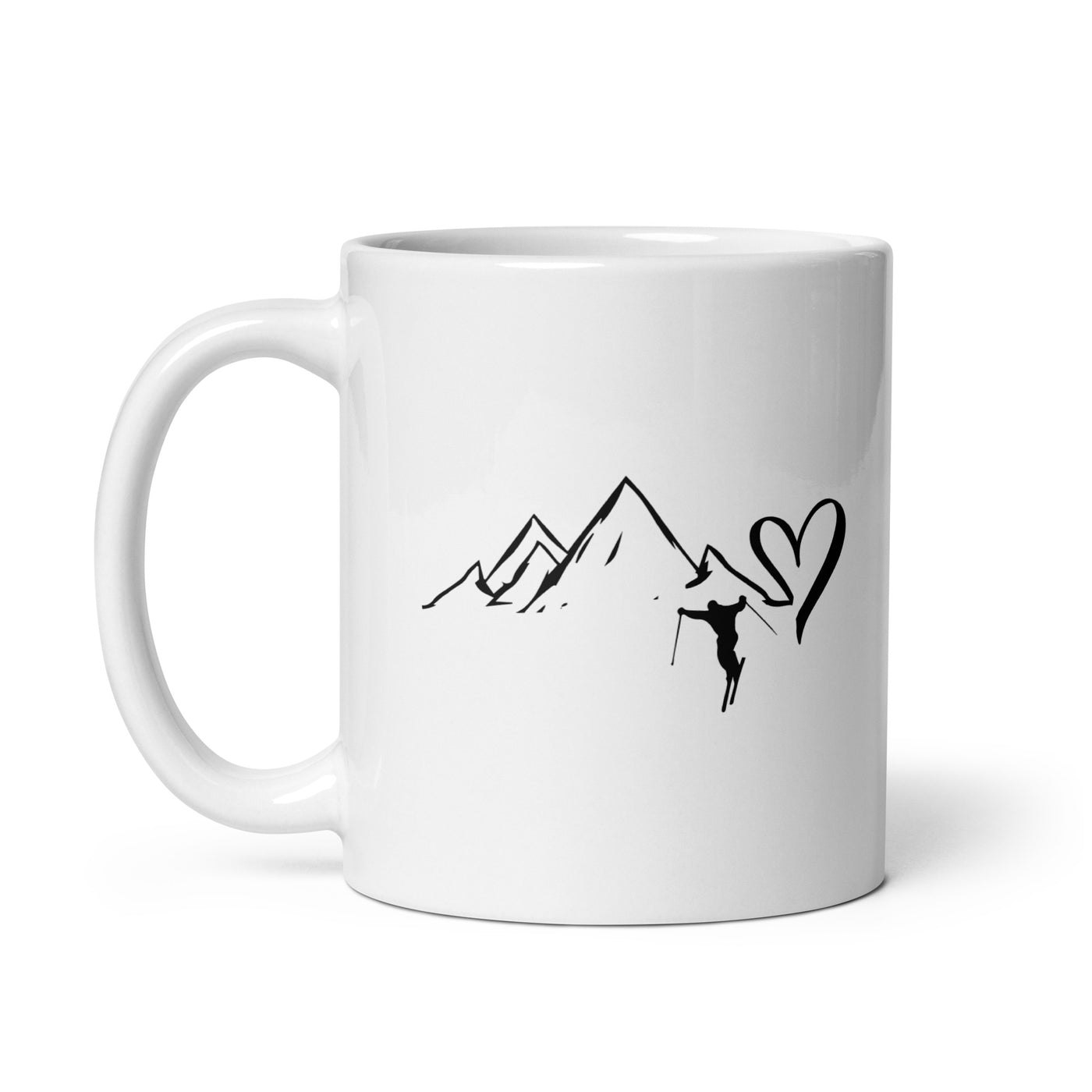 Heart - Mountain - Skiing - Tasse ski 11oz