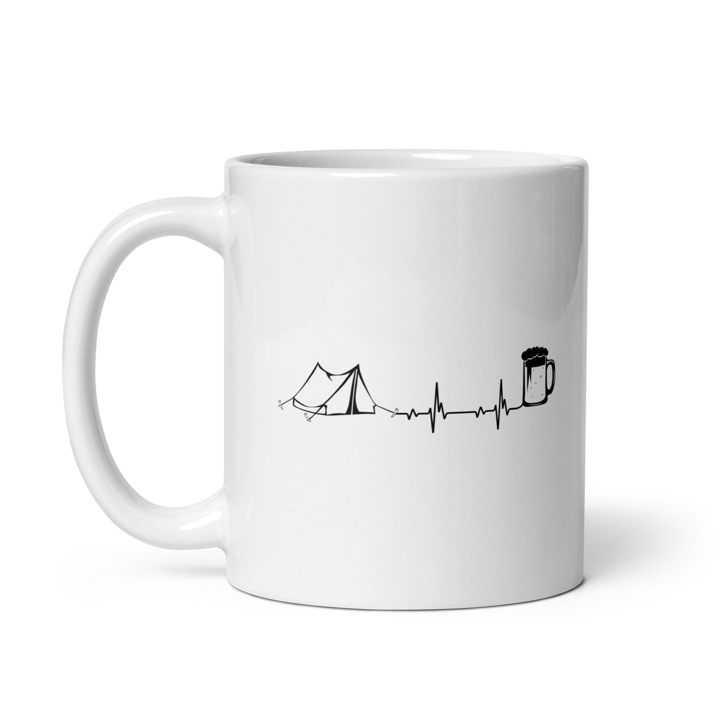 Heartbeat Beer And Camping - Tasse camping 11oz