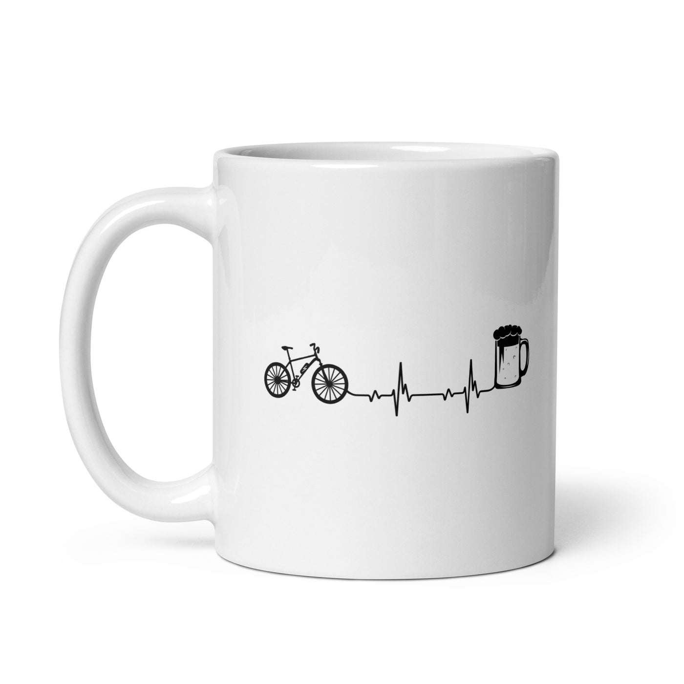 Heartbeat Beer And Ebike - Tasse e-bike 11oz