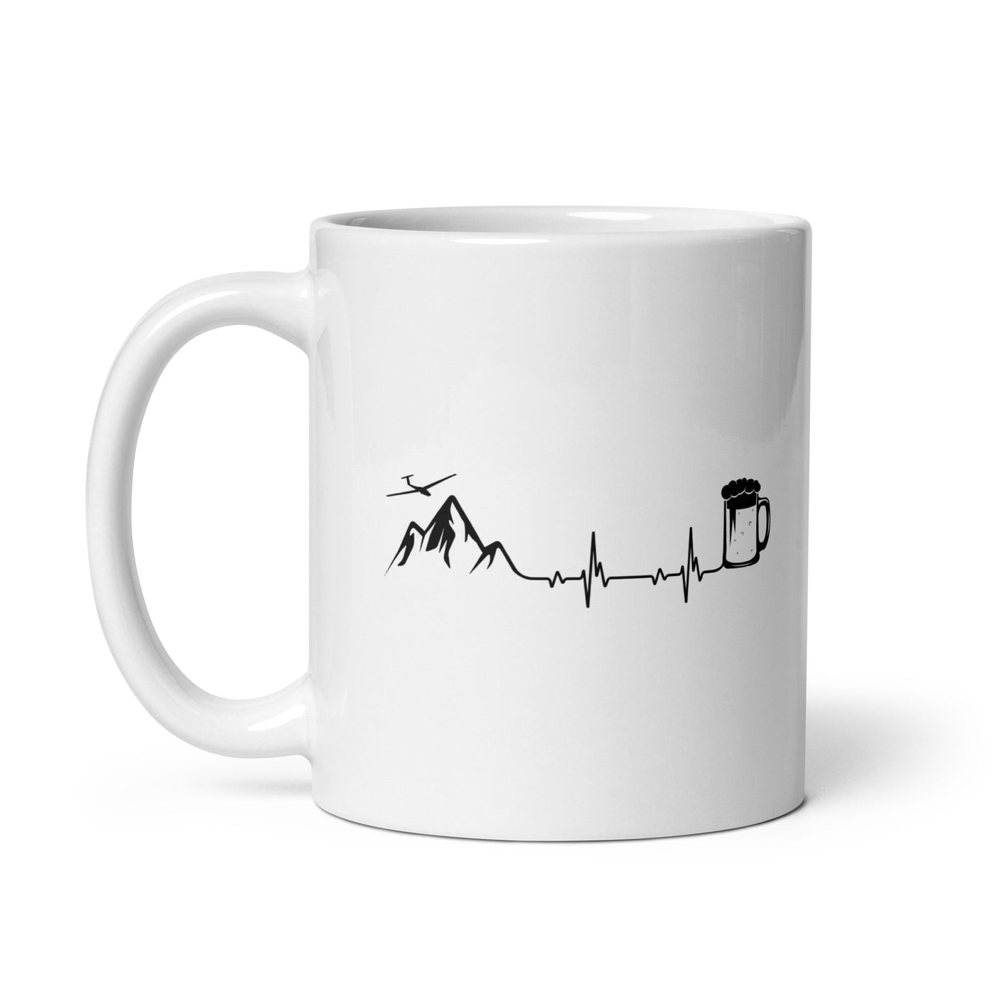 Heartbeat Beer And Sailplane - Tasse berge 11oz