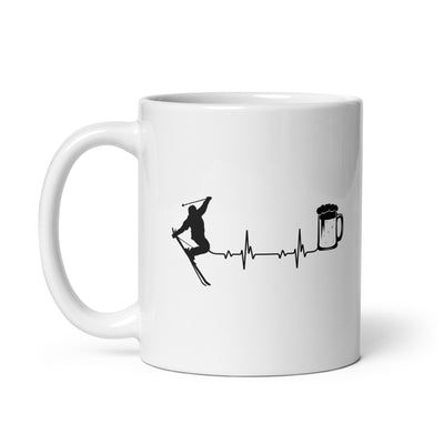 Heartbeat Beer And Skiing - Tasse ski 11oz